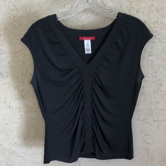 Anne Klein Stretch V Neck Top - Picture 1 of 9